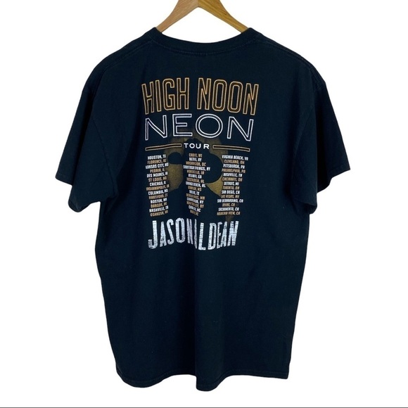 Gildan Jason Aldean High Noon Neon Tour Tee T Shirt Black Concert Graphic Sz L - Picture 5 of 7